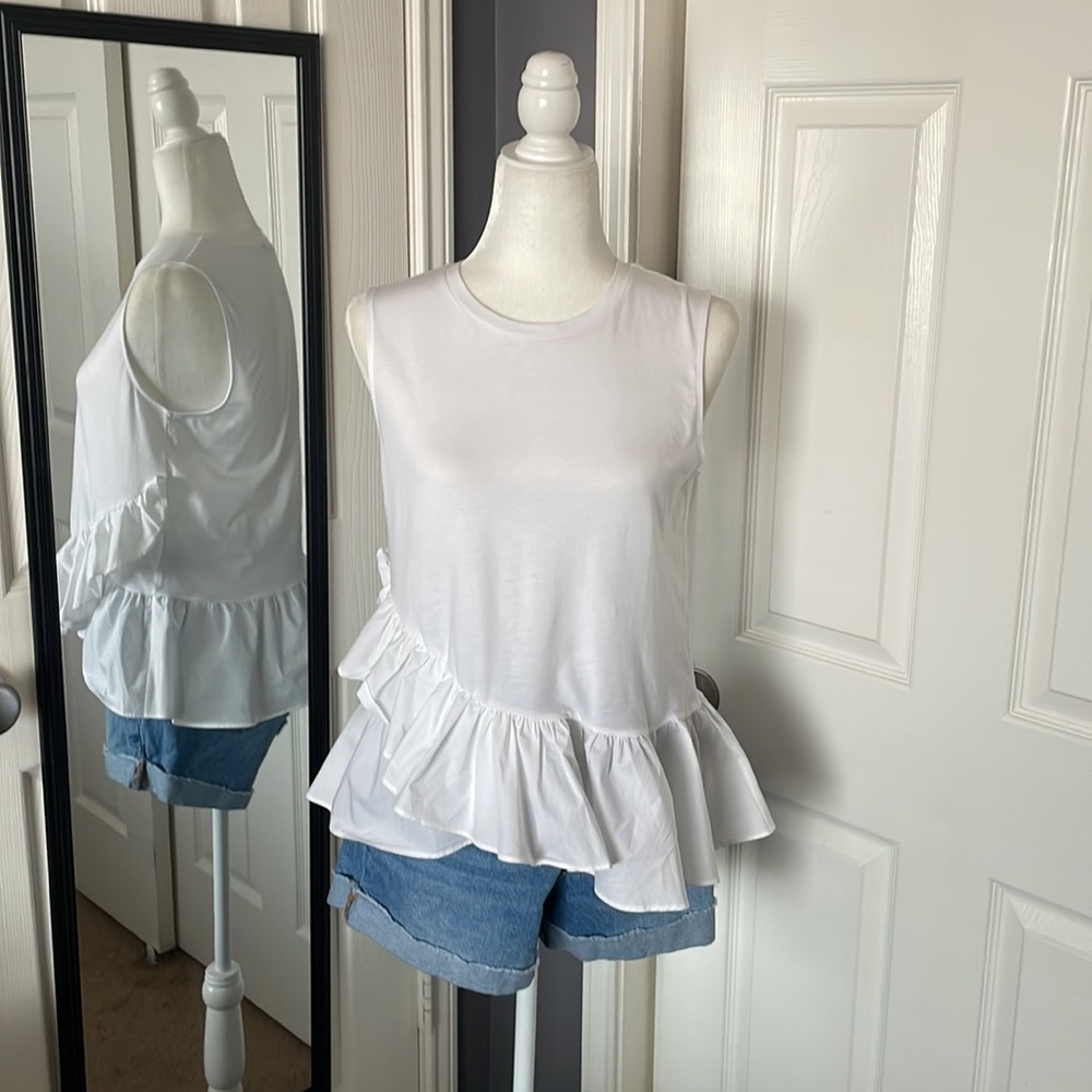 Banana Republic peplum white top - Picture 3 of 7
